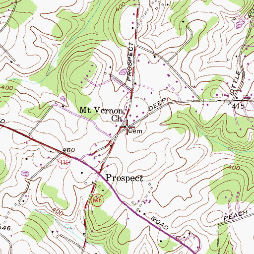 Topographic Map of Mount Vernon Church, MD