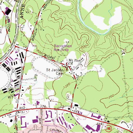Topographic Map of Mount Zion Methodist Church, MD