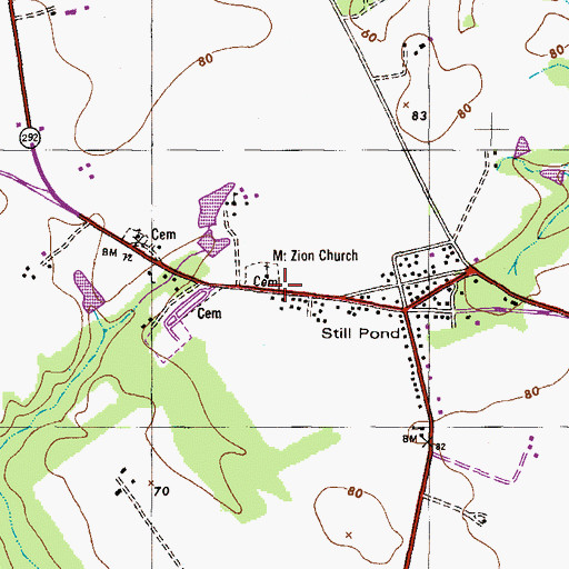 Topographic Map of Mount Zion Church, MD