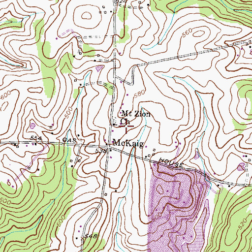 Topographic Map of Mount Zion Church, MD
