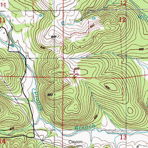 Topographic Map of Shaw Hill, AR