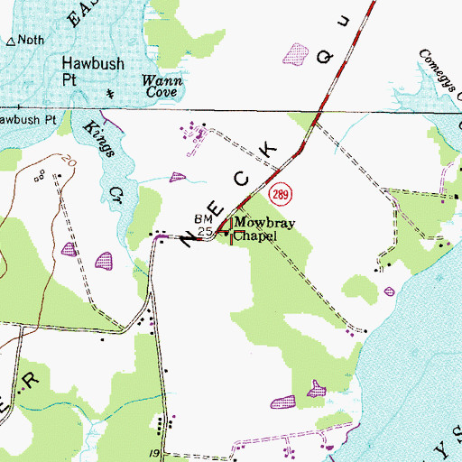 Topographic Map of Mowbray Chapel, MD