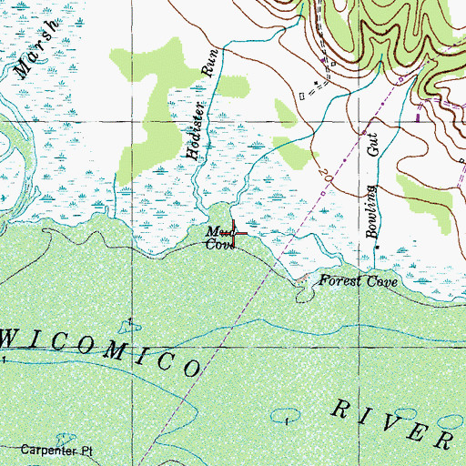 Topographic Map of Mud Cove, MD
