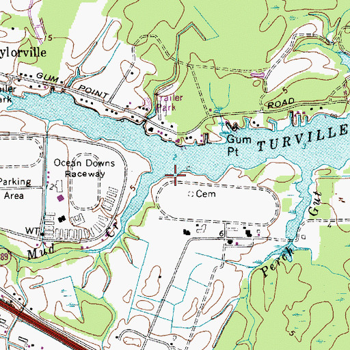 Topographic Map of Mud Creek, MD