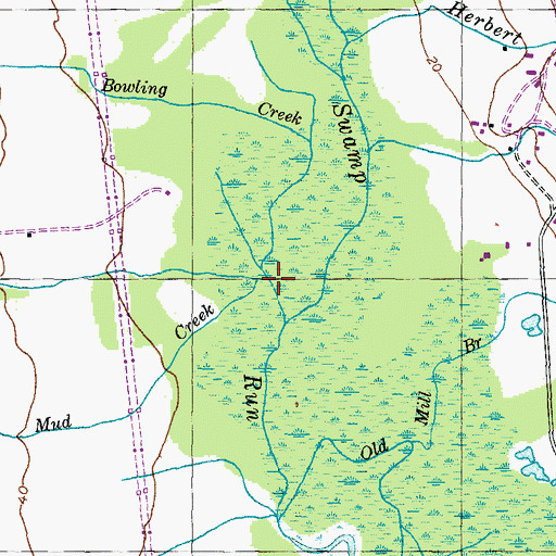 Topographic Map of Mud Creek, MD