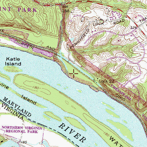 Topographic Map of Muddy Branch, MD