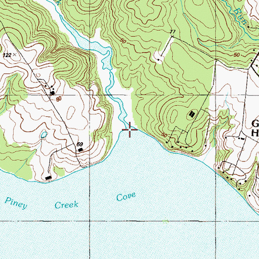Topographic Map of Jones Creek, MD