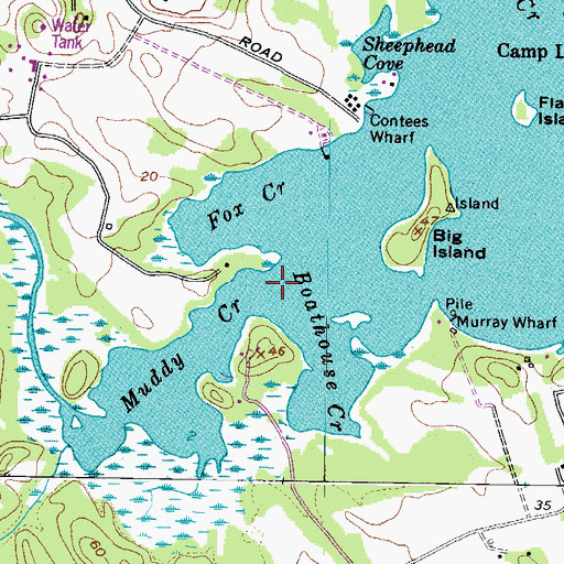 Topographic Map of Muddy Creek, MD