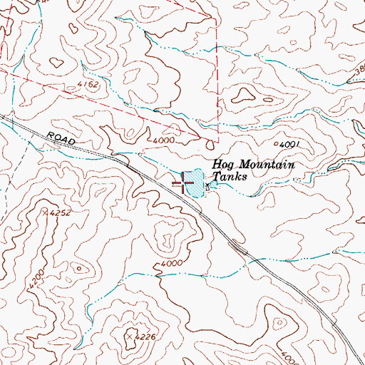 Topographic Map of Hog Mountain Tanks, AZ