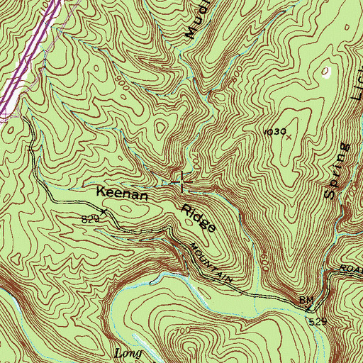 Topographic Map of Mudlick Hollow, MD