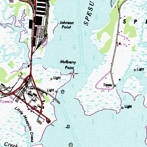 Topographic Map of Mulberry Point, MD
