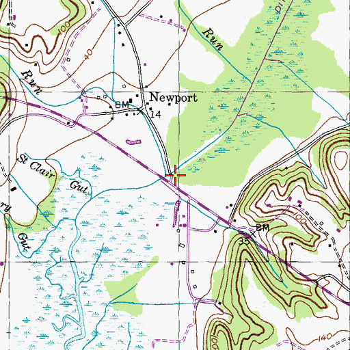 Topographic Map of Murphy Run, MD