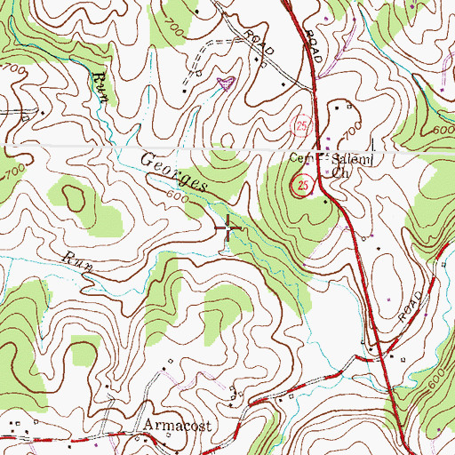 Topographic Map of Murphy Run, MD