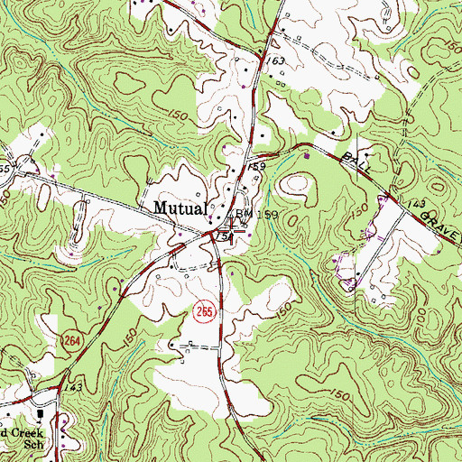 Topographic Map of Mutual, MD
