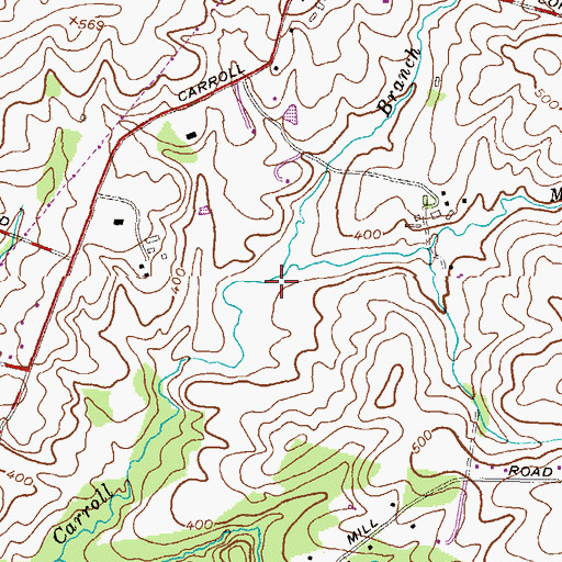 Topographic Map of My Ladys Manor Branch, MD