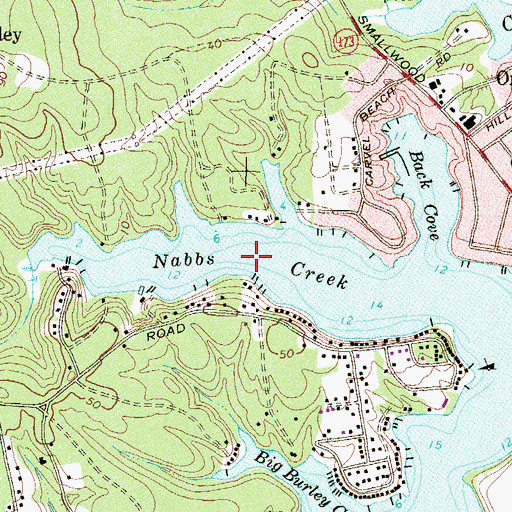 Topographic Map of Nabbs Creek, MD