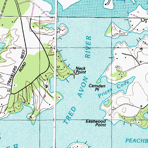 Topographic Map of Neck Point, MD