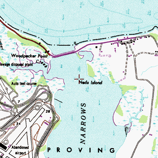 Topographic Map of Neds Island, MD