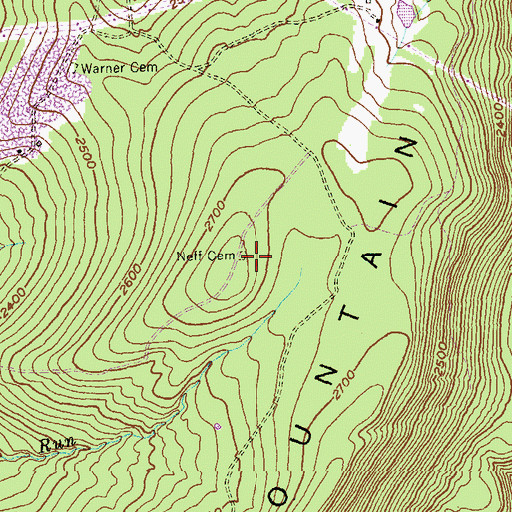 Topographic Map of Neff Cemetery, MD