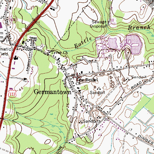 Topographic Map of New Bethel Church, MD