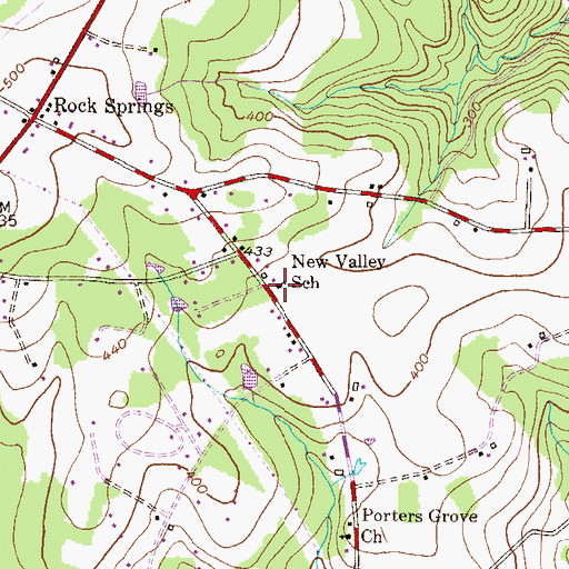 Topographic Map of New Valley School, MD