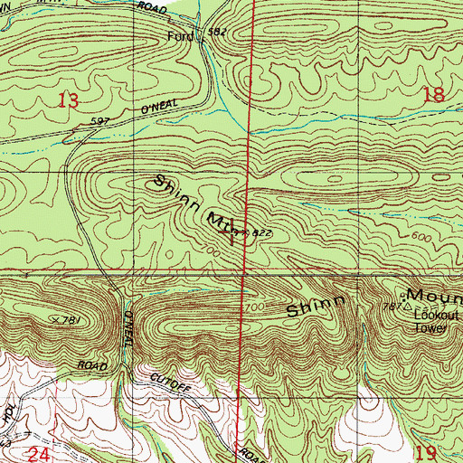 Topographic Map of Shinn Mountain, AR