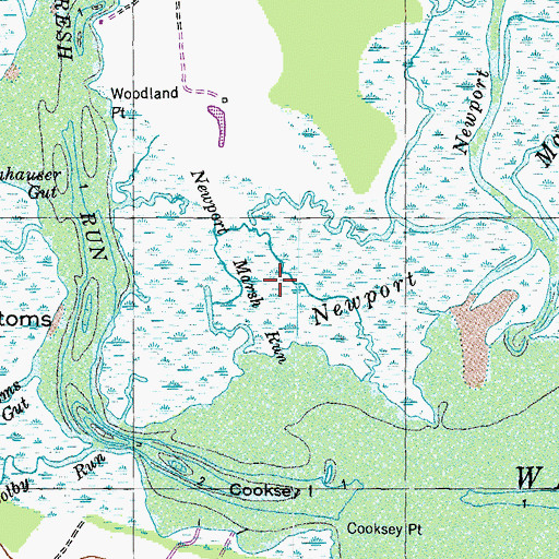 Topographic Map of Newport Marsh, MD