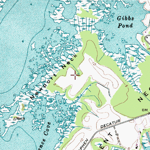 Topographic Map of Newport Neck, MD