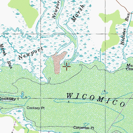 Topographic Map of Newport Run, MD