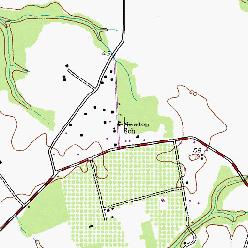 Topographic Map of Newton School, MD