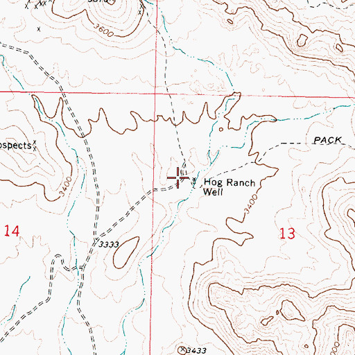 Topographic Map of Hog Ranch Well, AZ