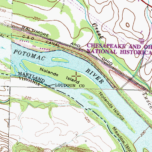 Topographic Map of Nolands Island, MD