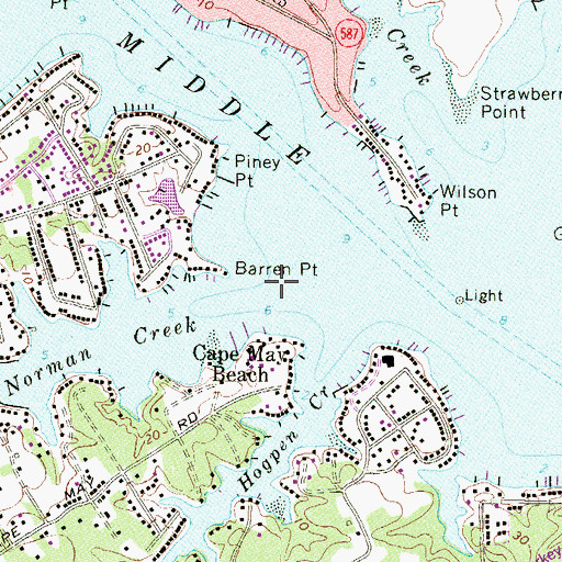 Topographic Map of Norman Creek, MD