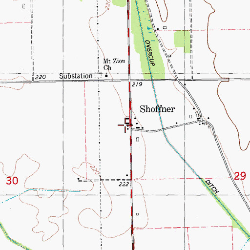Topographic Map of Shoffner, AR