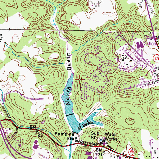 Topographic Map of North Basin, MD