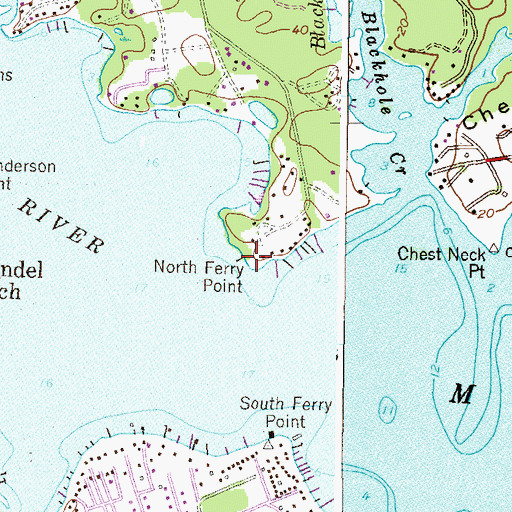 Topographic Map of North Ferry Point, MD