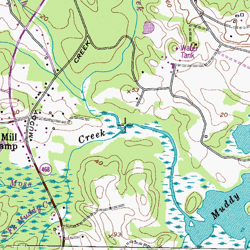 Topographic Map of North Fork Muddy Creek, MD