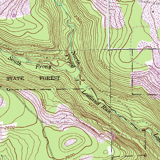 Topographic Map of North Prong Lostland Run, MD