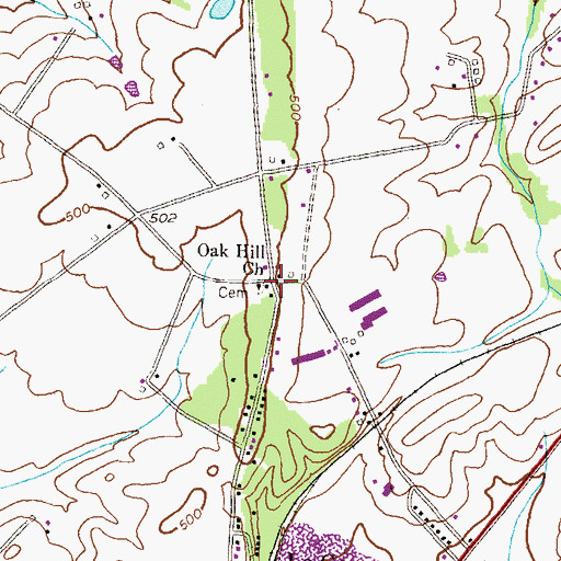 Topographic Map of Oak Hill Church, MD