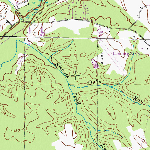 Topographic Map of Oaks Run, MD