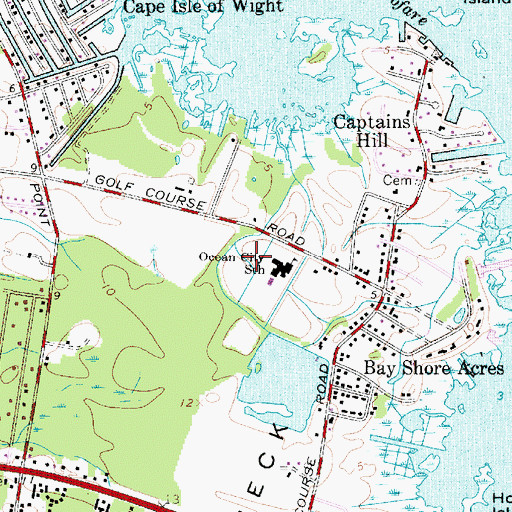 Topographic Map of Ocean City Elementary School, MD