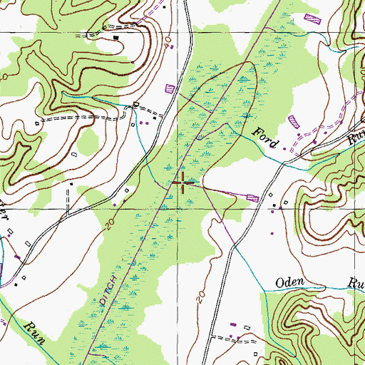 Topographic Map of Oden Run, MD