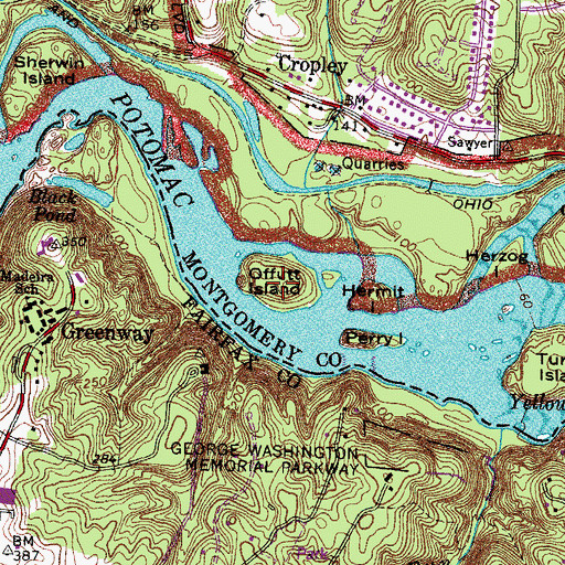 Topographic Map of Offutt Island, MD