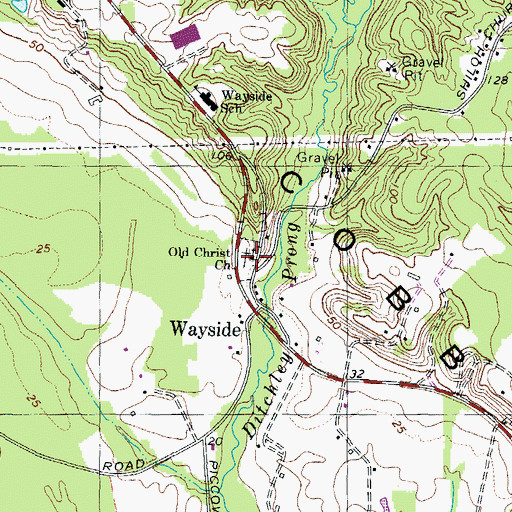 Topographic Map of Old Christ Church, MD