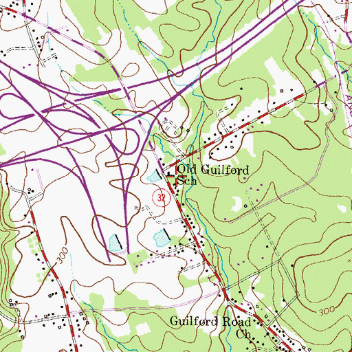 Topographic Map of Old Guilford School, MD