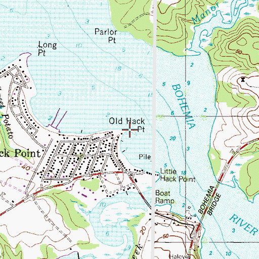 Topographic Map of Old Hack Point, MD