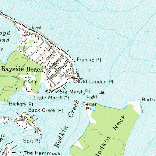 Topographic Map of Old Landen Point, MD