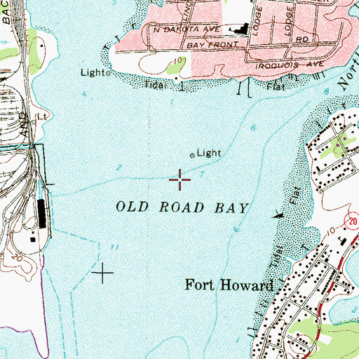 Topographic Map of Old Road Bay, MD