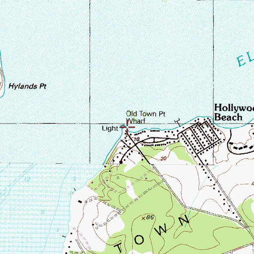 Topographic Map of Old Town Point Wharf, MD
