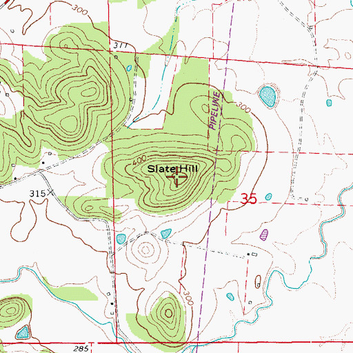 Topographic Map of Slate Hill, AR